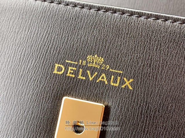 DELVAUX女包 比利時品牌 Tempete手袋 柔軟牛皮 德爾沃女手提包 Mini號手拎包 TP0020黑金  fcs1234
